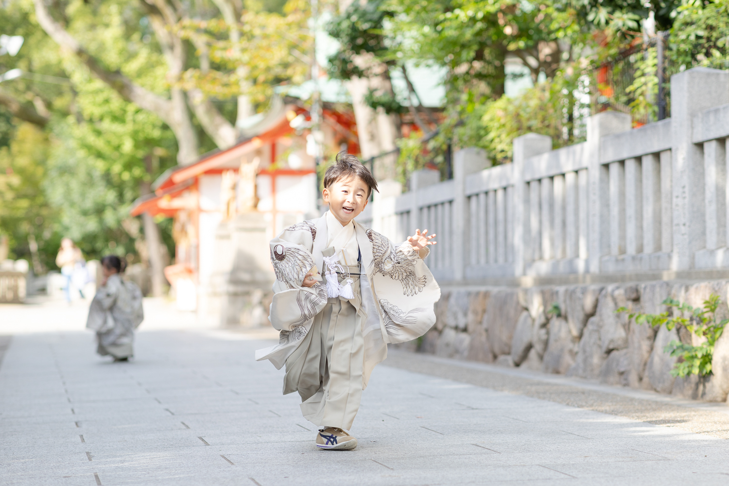 参道での写真